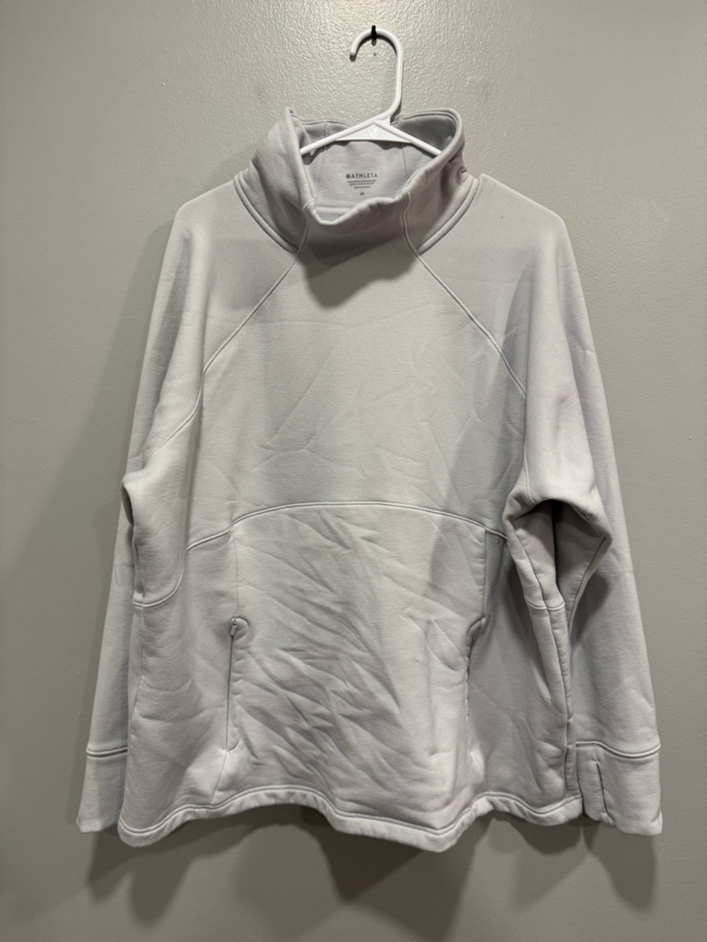 Athleta Altitude Polartec Funnel Neck Sweatshirt in Stratus Grey Size 2x